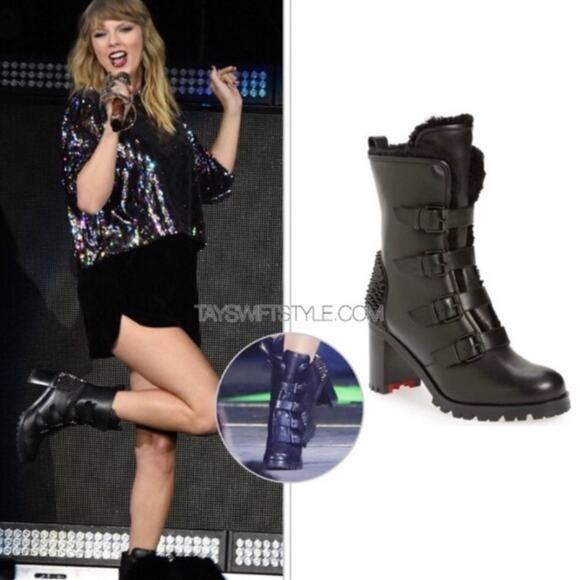 Christian Louboutin Glorymount 70 Spike Buckle Detail Lug Sole Boots 38.5 - Picture 2 of 9